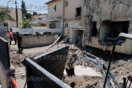 Aftermath of drone attack from Iran on Israel in Beit Shean