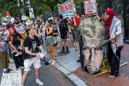 Protest against Prime Minister of Israel Benjamin Netanyahu's visit to Washington