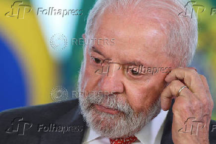 Brazil's President Luiz Inacio Lula da Silva attends a ceremony at the Planalto Palace