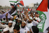 Muslims take part in March for Gaza rally in Dhaka