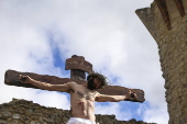 Stations of the Cross performance at medieval village of Ourem