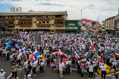 Protest against a security memorandum signed between the Panama's government and U.S., in Panama City