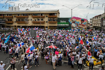 Protest against a security memorandum signed between the Panama's government and U.S., in Panama City