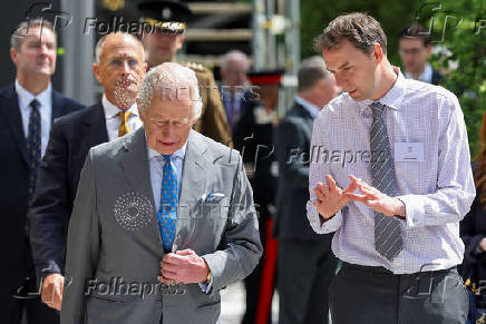 Britain's King Charles visits the Thames Tideway Tunnel Project in London