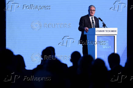 Prime Minister Keir Starmer Speaks At A Conference In London