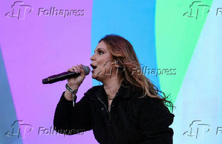 Show de Aline Barros, na Marcha para Jesus, na praça Heróis da Força Expedicionária