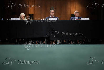 Former National Security adviser Mike Waltz, sits to testify before a Senate Foreign Relations Committee confirmation hearing on Capitol Hill