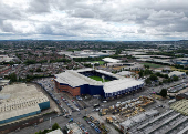 A drone view shows The Hawthorns stadium