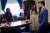 Columbia University graduate and pro-Palestinian activist Mahmoud Khalil visits Capitol Hill in Washington