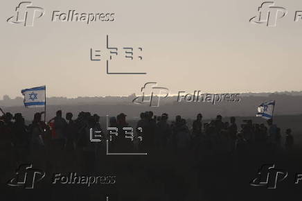 Israeli right-wing rally near the Gaza border in southern Israel