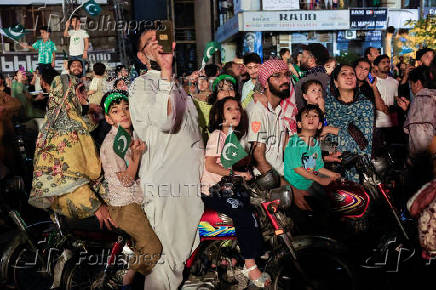 People attend Pakistan's Independence Day celebration in Lahore