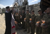 Blessing ceremony of the Easter cakes for the Ukrainian Army in Kyiv