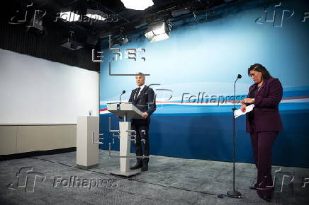 Dutch Prime Minister Dick Schoof speaks to the press after the Council of Ministers