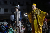 Models with albinism take part in fashion show promoting skin cancer awareness