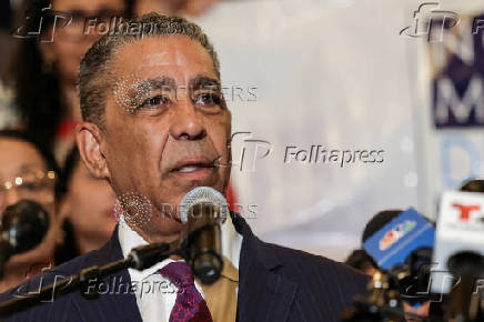 U.S. Rep. Espaillat (D-NY) and NY mayoral candidate Mamdani attend a press conference, in New York City