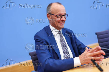 German Chancellor Merz holds press conference in Berlin