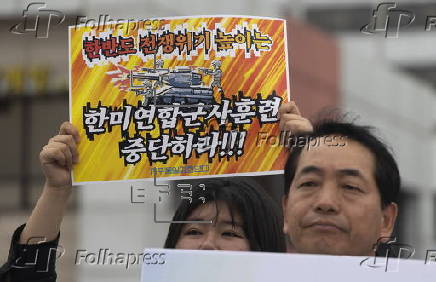 Protest against South Korea-US military drills in Seoul