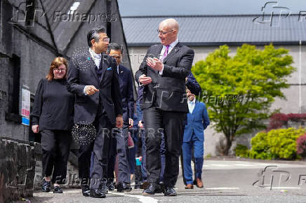 First Minister of Scotland John Swinney and Japanese Ambassador to the UK, Hiroshi Suzuki, visit the Auchentoshan Distillery