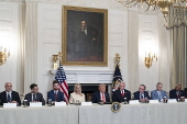 US President Trump meets Fraternal Order of Police at the White House
