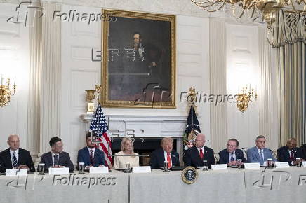 US President Trump meets Fraternal Order of Police at the White House