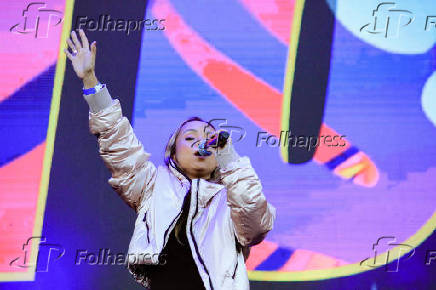 Cantora Bruna Karla participou do evento Marcha para Jesus.