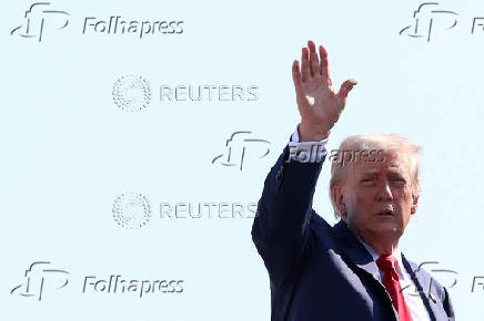 U.S. President Donald Trump departs for Scotland