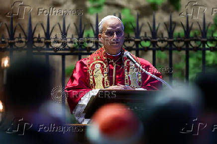 Pope Leo leads a Rosary prayer in the Vatican Gardens
