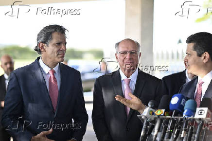 Coletiva Haddad Alcolumbre e Hugo Motta
