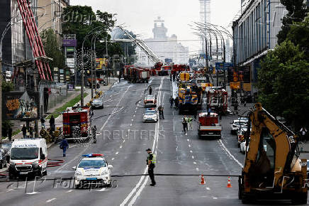 Aftermath of a Russian strike in Kyiv