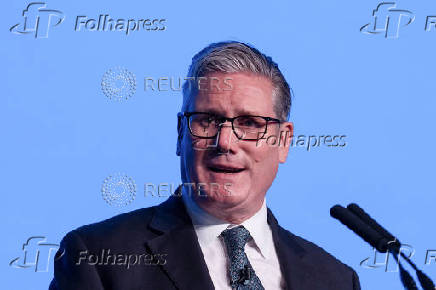 Prime Minister Keir Starmer Speaks At A Conference In London