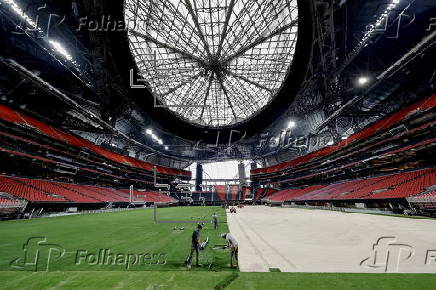 Natural grass installation for FIFA Club World Cub soccer in Atlanta