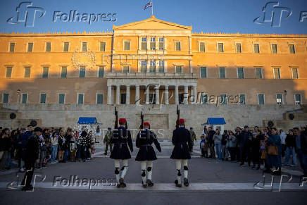 FILE PHOTO: Changing of the guard outside Greek parliament