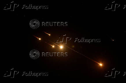 Missiles launched from Iran are seen from Tubas