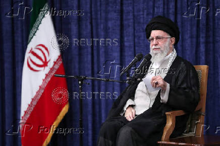 Iran's Supreme Leader Ayatollah Ali Khamenei speaks during a meeting with Judiciary Officials in Tehran