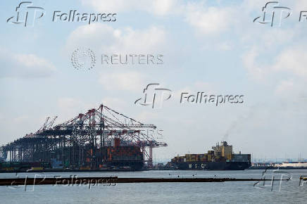 Container ship MSC Ronit R docks in Newark after arriving from France