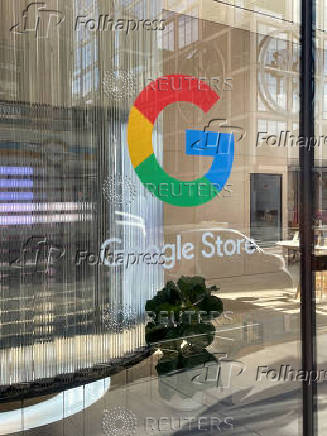FILE PHOTO: A Google logo is seen outside of the Google Store in New York City