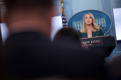 White House Press Secretary Karoline Leavitt holds a press briefing at the White House in Washington