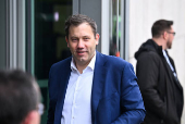 Co-leader of the Social Democratic party (SPD) Lars Klingbeil arrives for coalition talks in Berlin