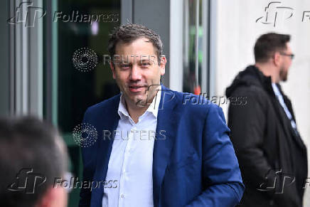 Co-leader of the Social Democratic party (SPD) Lars Klingbeil arrives for coalition talks in Berlin