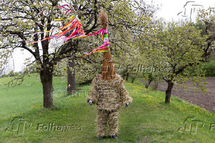 Easter celebration of 'Marching Judas' in Czech village of Stradoun