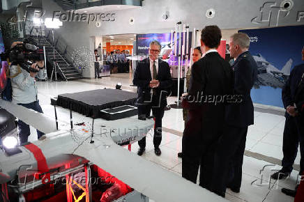 Britain's Prime Minister Keir Starmer visits a defence contractor in Bedfordshire