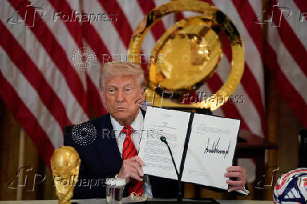 U.S. President Donald Trump holds a meeting of the FIFA Task Force in Washington