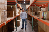 CEO Jason Cheung of toy manufacturer Huntar Company Inc poses in Union City