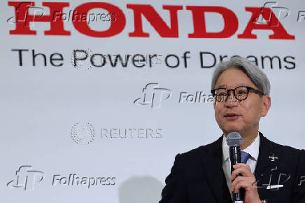 Honda CEO Toshihiro Mibe attends a business briefing in Tokyo