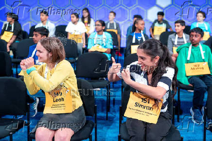 Student spellers compete in the annual Scripps National Spelling Bee