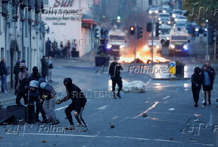 Second night of riots, in Ballymena