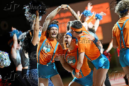 Male cheerleaders at the Roller Derby World Cup 2025