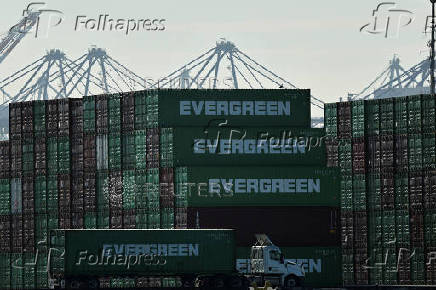 FILE PHOTO: Containers sit at the Port of Los Angeles, in San Pedro, California