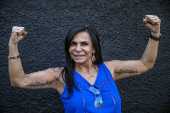 Retrato da cantora Gretchen para entrevista à Folha