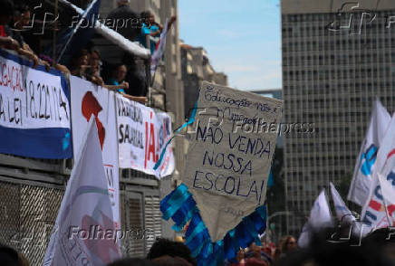 Protesto de professores municipais no centro de SP